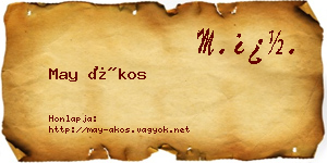 May Ákos névjegykártya
